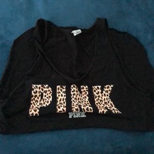 Vs pink black tank with leopard print !